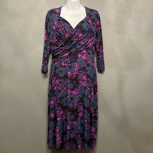 Beautiful dark blue, purply pink, black dress